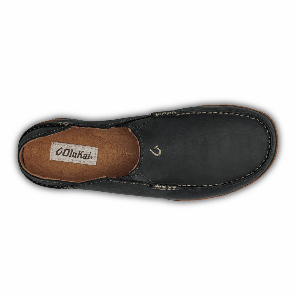 Olukai Men's Moloa Slip On Shoe - Black / Toffee US316-428